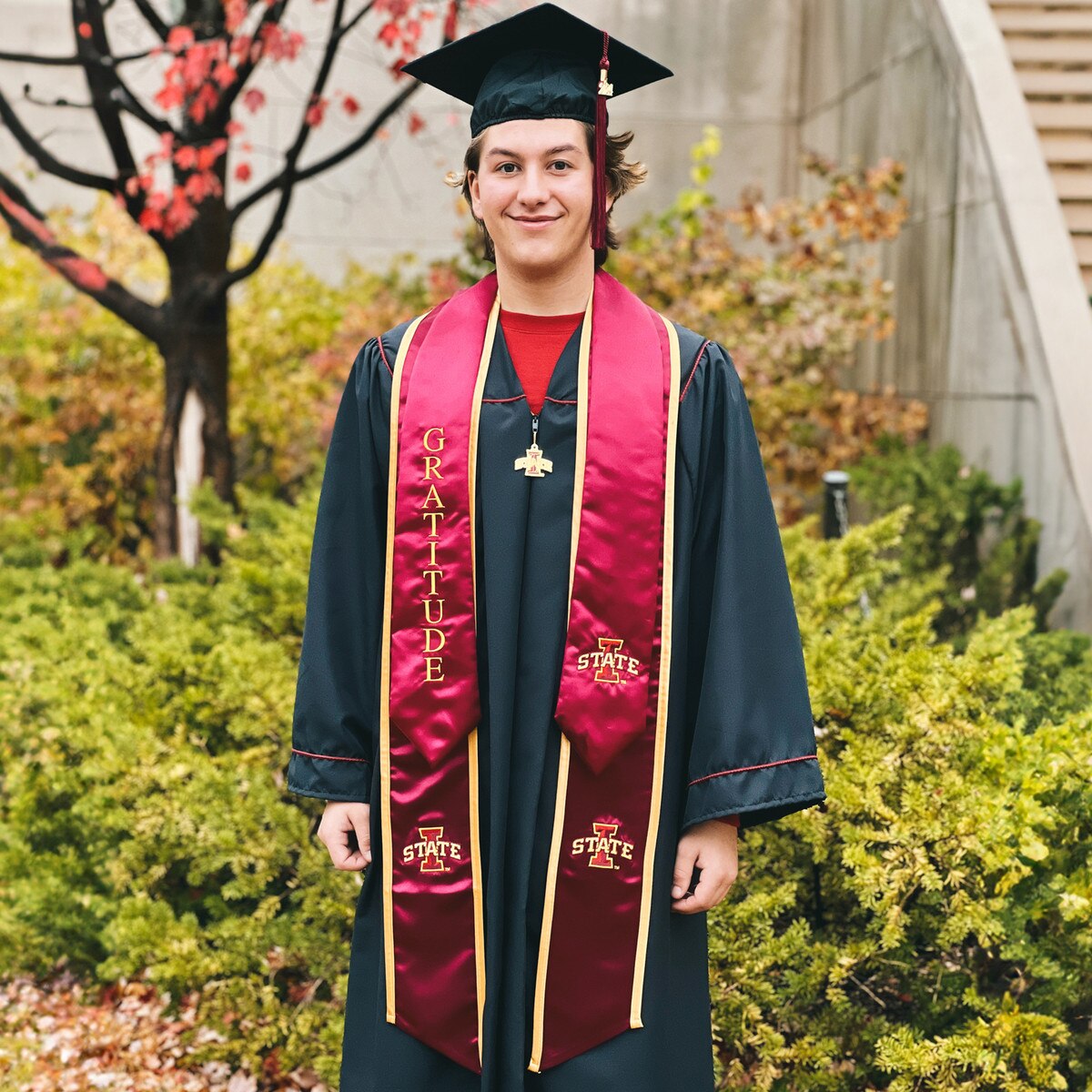 Cardinal Stole of Gratitude I-State Graduation Stole
